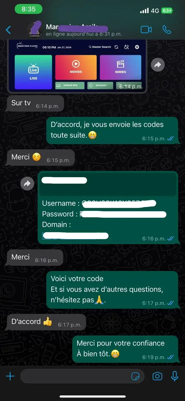 Avis d'un client sur le support disponible 24h/24